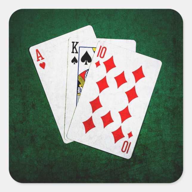 Blackjack 21 point - Ace, King, Ten Square Sticker (Front)