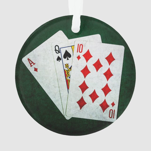 Blackjack 21 point - Ace, Queen, Ten Ornament (Back)