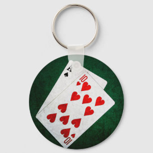 Blackjack 21 point - Ace, Ten Key Ring