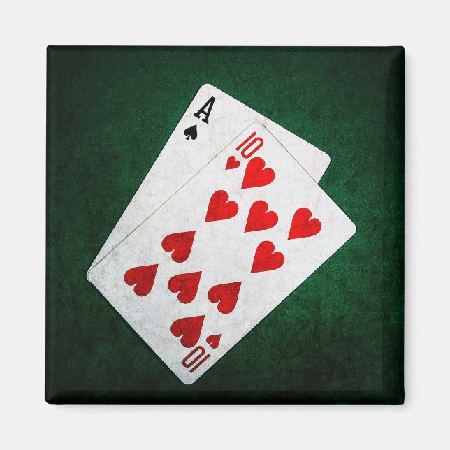 Blackjack 21 point - Ace, Ten Magnet (Front)