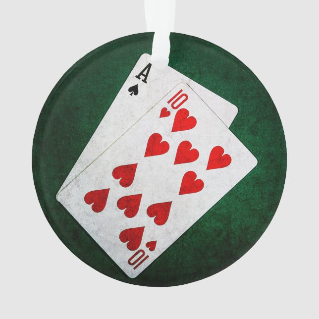 Blackjack 21 point - Ace, Ten Ornament (Back)