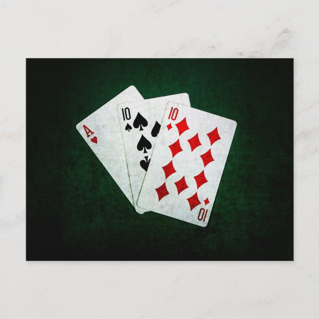 Blackjack 21 point - Ace, Ten, Ten Postcard (Front)