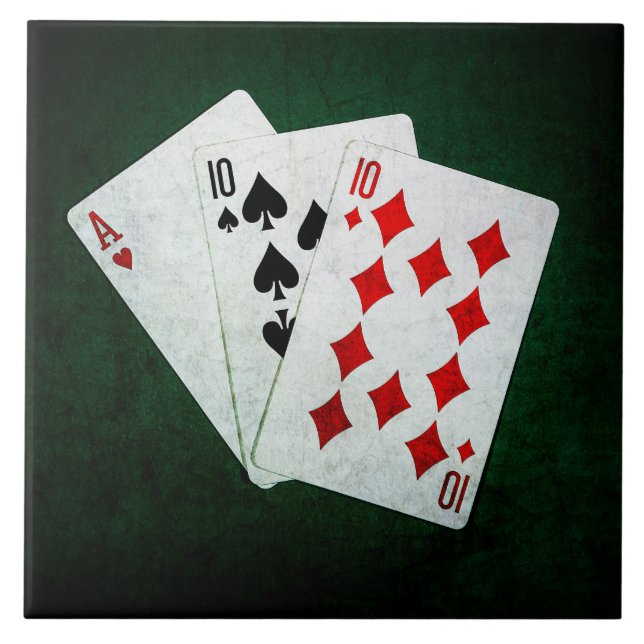 Blackjack 21 point - Ace, Ten, Ten Tile (Front)