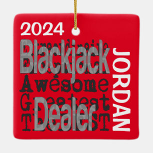 Blackjack Dealer Extraordinaire Ceramic Ornament