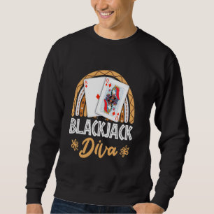 BLACKJACK DIVA Card Player Blackjack Casino Women Sweatshirt