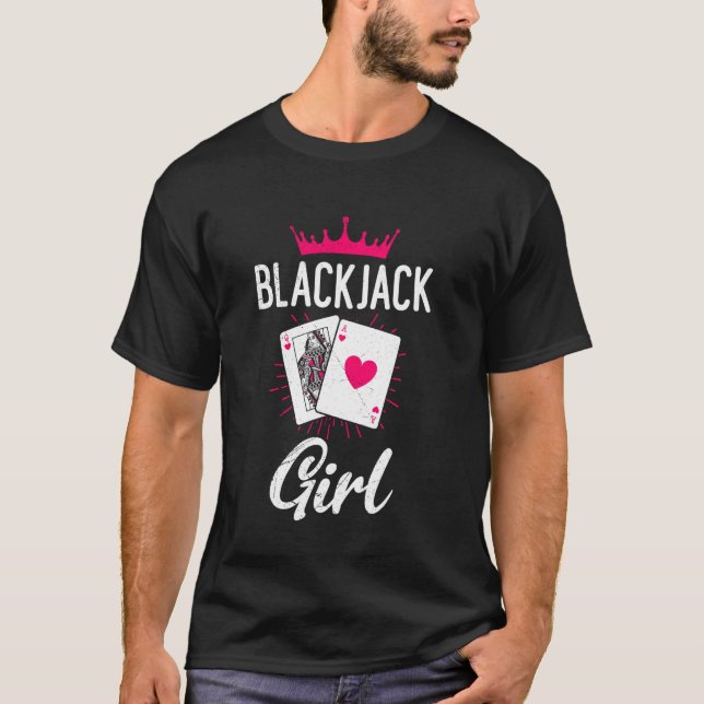 BLACKJACK GIRL Blackjack Player Cards Blackjack Wo T-Shirt (Front)