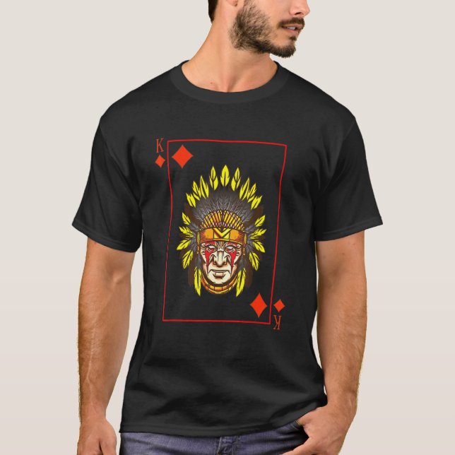 Blackjack King Of The Native American War Bonnet L T-Shirt (Front)