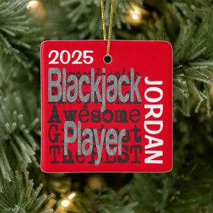 Blackjack Player Extraordinaire CUSTOM Ceramic Ornament