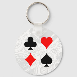 Blackjack / Poker Card Suits: Vector Art: Keychain