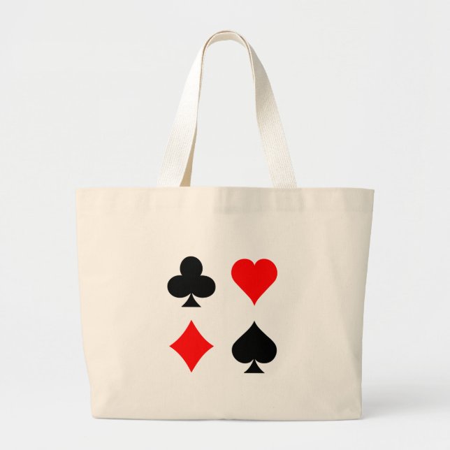 Blackjack / Poker Card Suits: Vector Art: Large Tote Bag (Front)