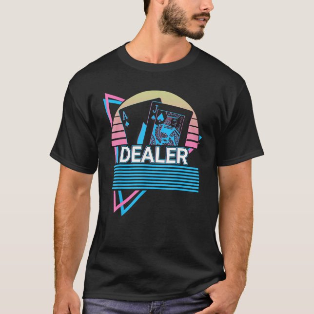Blackjack Retro Dealer T-Shirt (Front)