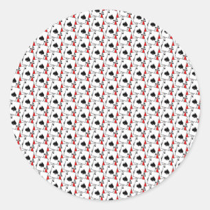 Blackjack Spades Red Classic Round Sticker
