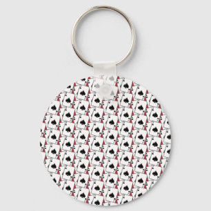 Blackjack Spades Red Large Key Ring