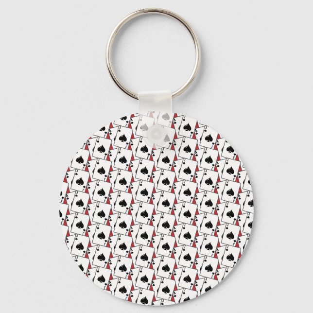 Blackjack Spades Red Large Key Ring (Front)