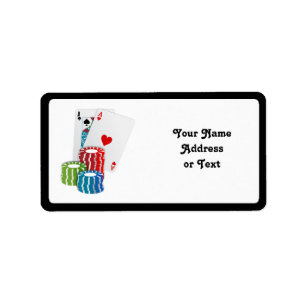 Blackjack with Poker Chips Label