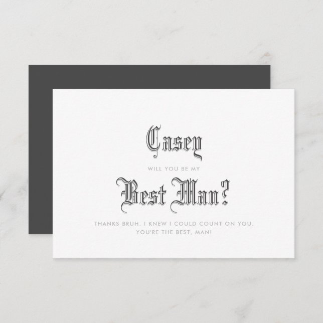 Blackletter Best Man Invitation (Front/Back)