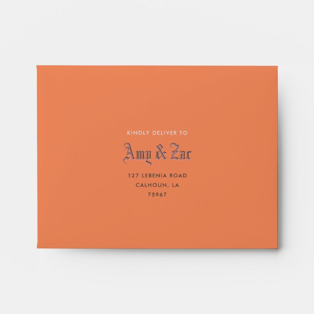 Blackletter Wedding RSVP Envelope (Front)