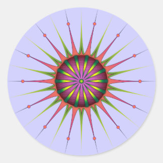 Blacklight Flower Classic Round Sticker