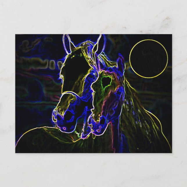 Blacklight Horses Postcard (Front)