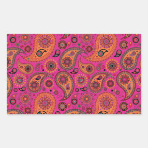 Blacklight Paisley Rectangular Sticker