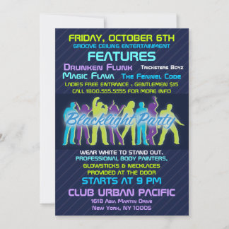 Blacklight Party Invitation