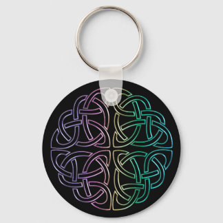 Blacklight Rainbow Celtic Knot Keychain