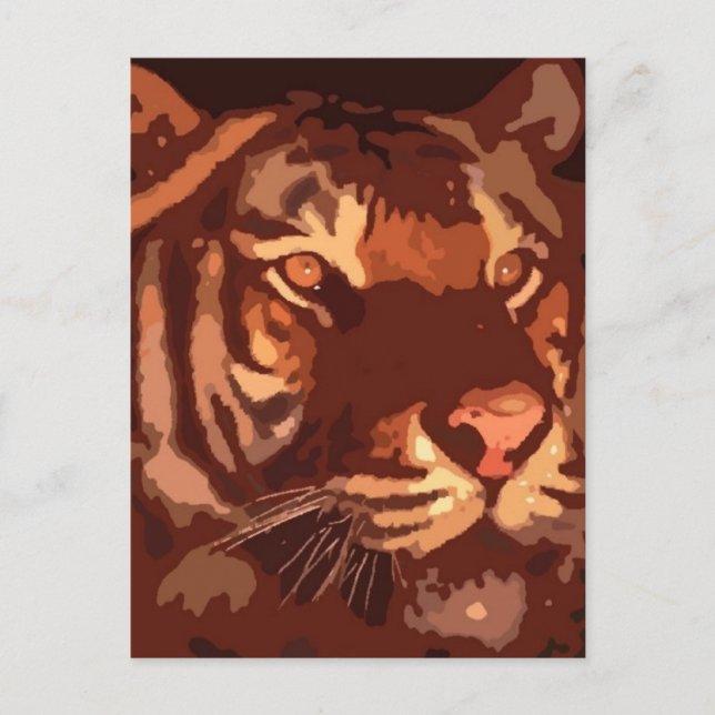 Blacklight Tiger Face Postcard (Front)