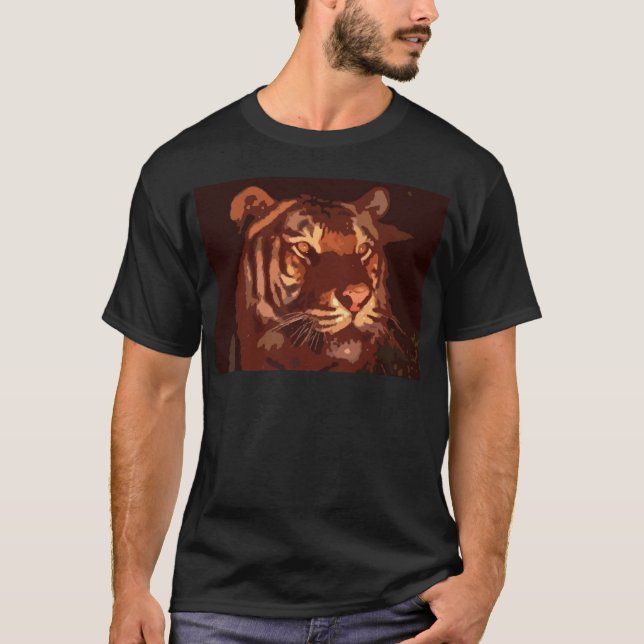 Blacklight Tiger Face T-Shirt (Front)