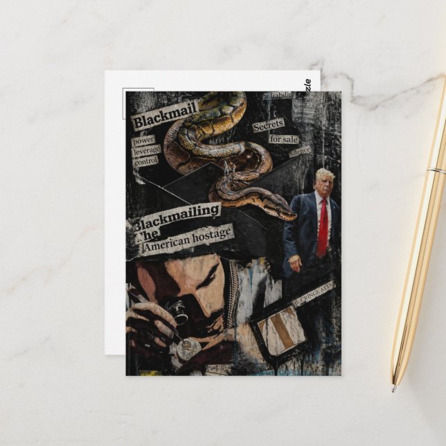 Blackmail Political Collage Postcard (Front/Back In Situ)