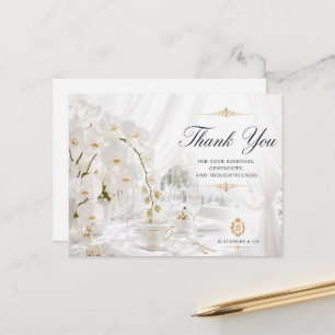 Blackmere & Co. White Orchid Thank You Card Eleg