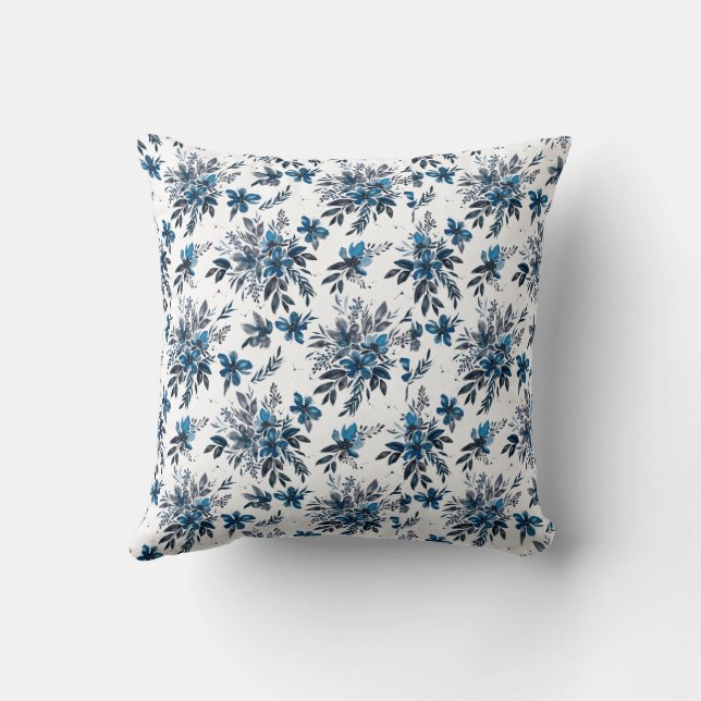 Black'n'Bleume Floral/Graphic Two-sided Cushion (Back)