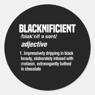 Blacknificent Black History Afro American African Classic Round Sticker