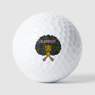 Blacknificent Black Queen Melanin Sista Girl Magic Golf Balls