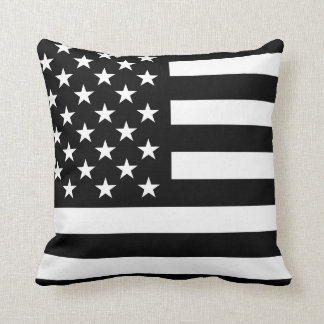 Blackout American Flag Throw Pillow