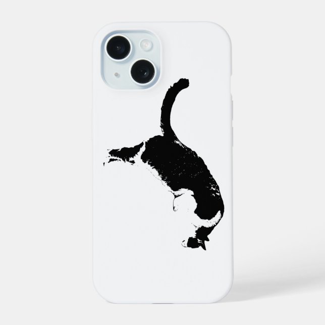 Blackout Cat iPhone 15 Case (Back)