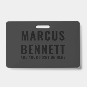 Blackout Modern Minimalist Identity Design ID Badge