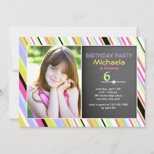 Blackout Photo Birthday Party Invitation