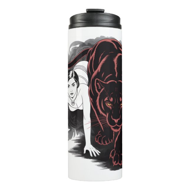 Blackpanther with women  thermal tumbler (Front)