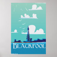 Blackpool, England vintage travel poster
