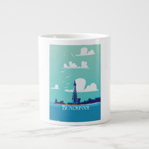 Blackpool, England vintage travel poster Large Coffee Mug