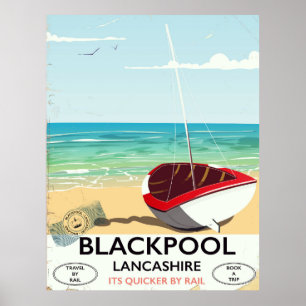 Blackpool,lancashire, rail poster