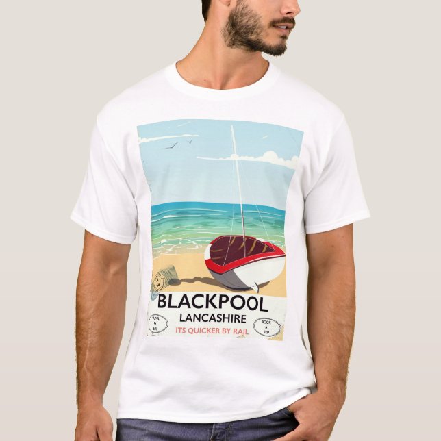 Blackpool,lancashire, rail poster T-Shirt (Front)