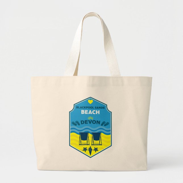 Blackpool Sands Beach Devon Large Tote Bag (Front)