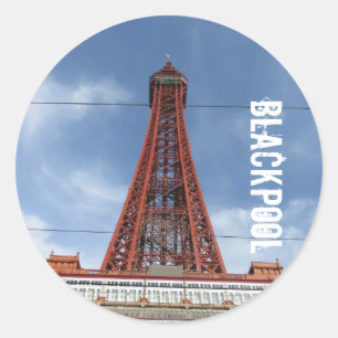 Blackpool Tower And Day Sky Classic Round Sticker