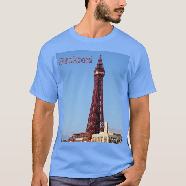Blackpool Tower Blue Sky Day  T-Shirt (Front)