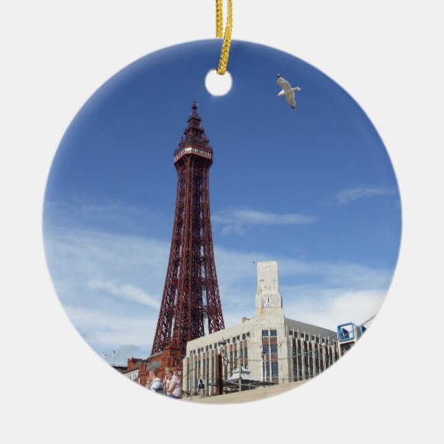 Blackpool Tower Ceramic Tree Decoration (Front)