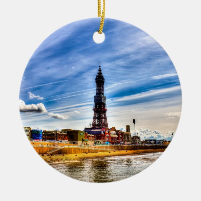 Blackpool Tower Ceramic Tree Decoration (Front)