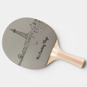 Blackpool Tower It’s Cracking Flags original art Ping Pong Paddle