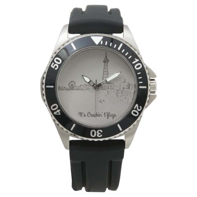 Blackpool Tower It’s Cracking Flags  original art  Watch (Front)