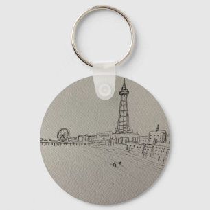 Blackpool Tower Original Art Key Ring